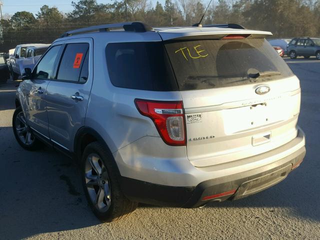 1FM5K7F86EGC24955 - 2014 FORD EXPLORER L SILVER photo 3