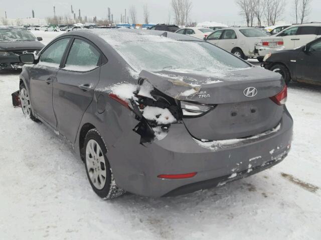 5NPDH4AEXEH530143 - 2014 HYUNDAI ELANTRA SE GRAY photo 3