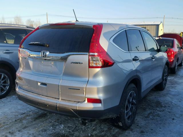 5J6RM4H49GL113426 - 2016 HONDA CR-V SE SILVER photo 4