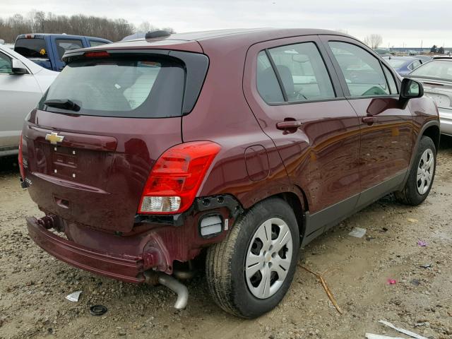 3GNCJKSB5HL269573 - 2017 CHEVROLET TRAX LS RED photo 4