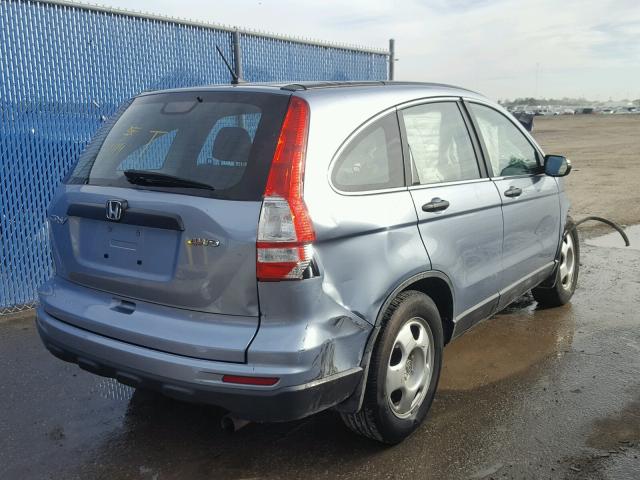 5J6RE4H33AL015259 - 2010 HONDA CR-V LX BLUE photo 4