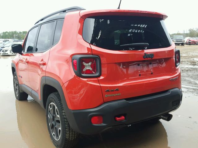 ZACCJBCT8GPC91590 - 2016 JEEP RENEGADE T ORANGE photo 3