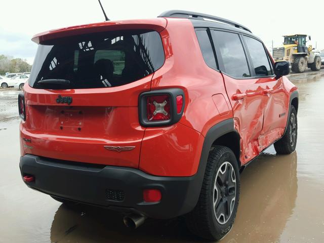 ZACCJBCT8GPC91590 - 2016 JEEP RENEGADE T ORANGE photo 4