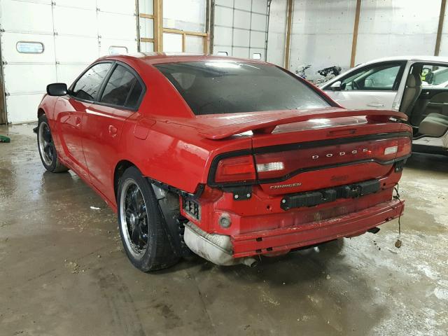 2C3CDXBG8DH534311 - 2013 DODGE CHARGER SE RED photo 3