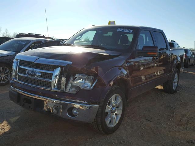 1FTFW1CV8AFD95565 - 2010 FORD F150 SUPER MAROON photo 2