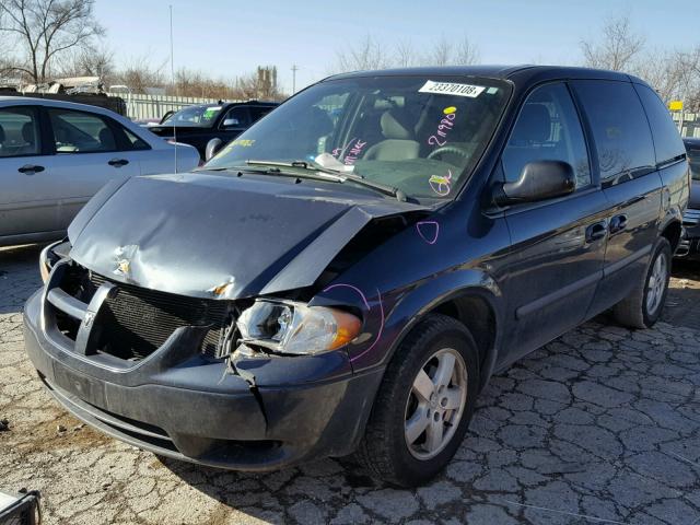 1D4GP45R77B179762 - 2007 DODGE CARAVAN SX BLUE photo 2