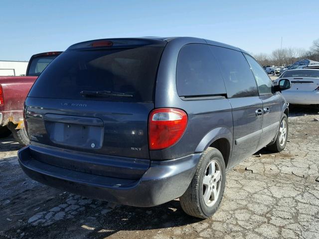 1D4GP45R77B179762 - 2007 DODGE CARAVAN SX BLUE photo 4