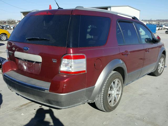 1FMDK05W78GA31995 - 2008 FORD TAURUS X S MAROON photo 4