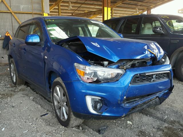 4A4AP4AU1FE008413 - 2015 MITSUBISHI OUTLANDER BLUE photo 1