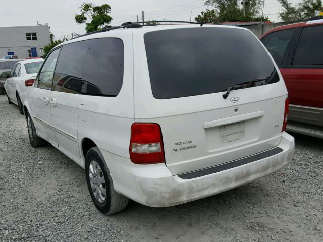 KNDUP132956732132 - 2005 KIA SEDONA EX WHITE photo 3