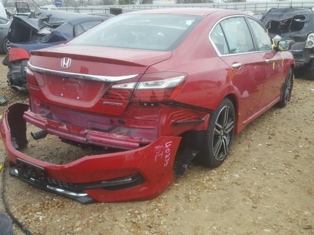 1HGCR2F59GA170705 - 2016 HONDA ACCORD SPO RED photo 4