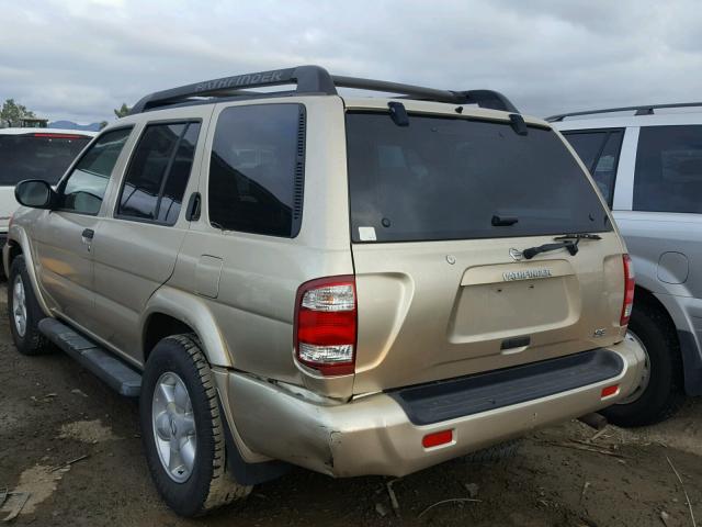 JN8DR09Y62W702599 - 2002 NISSAN PATHFINDER GOLD photo 3