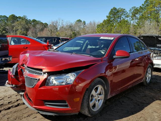 1G1PC5SB1D7104701 - 2013 CHEVROLET CRUZE LT RED photo 2