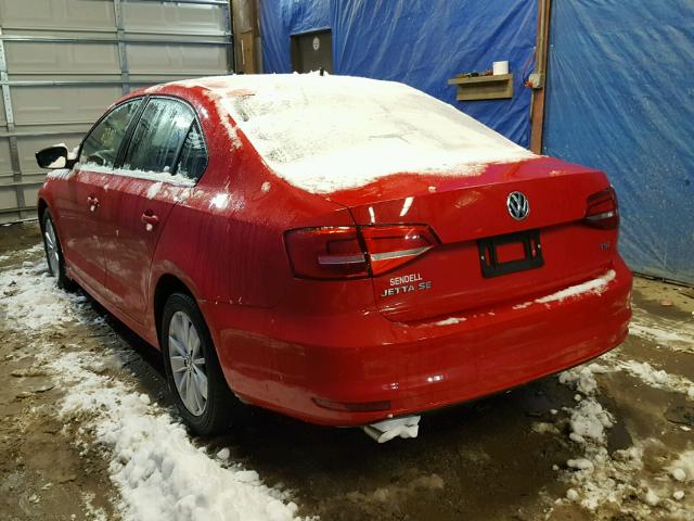 3VWD07AJXFM354600 - 2015 VOLKSWAGEN JETTA SE RED photo 3