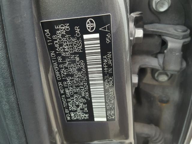 JTKKT624150106489 - 2005 TOYOTA SCION XA GRAY photo 10