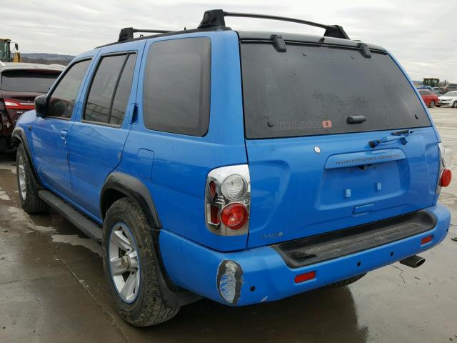 JN8DR09X23W701216 - 2003 NISSAN PATHFINDER BLUE photo 3