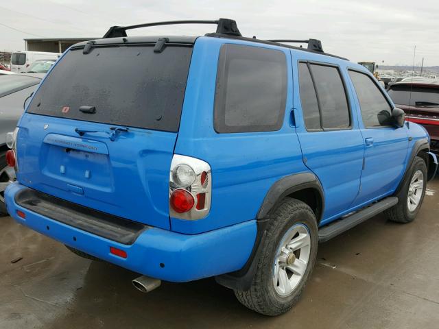 JN8DR09X23W701216 - 2003 NISSAN PATHFINDER BLUE photo 4