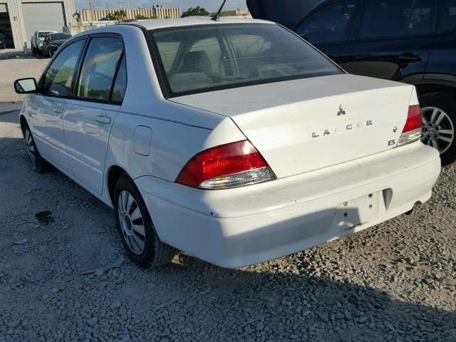 JA3AJ26E42U048787 - 2002 MITSUBISHI LANCER ES WHITE photo 3