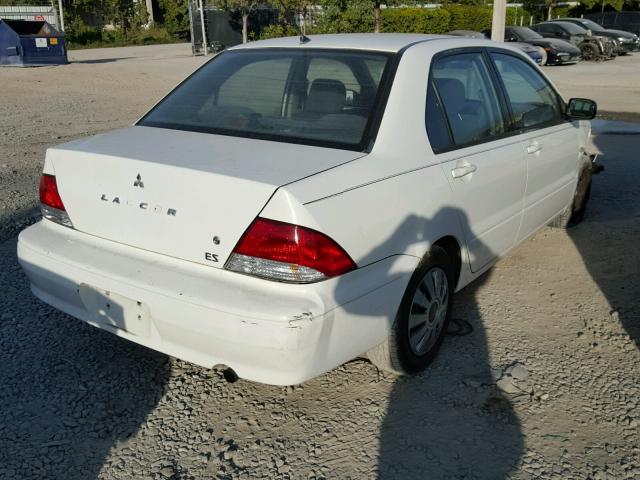 JA3AJ26E42U048787 - 2002 MITSUBISHI LANCER ES WHITE photo 4