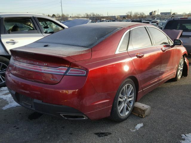 3LN6L2JK2DR816366 - 2013 LINCOLN MKZ RED photo 4