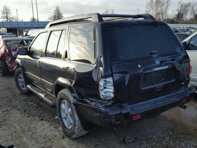 JN8DR09Y52W733567 - 2002 NISSAN PATHFINDER BLACK photo 3