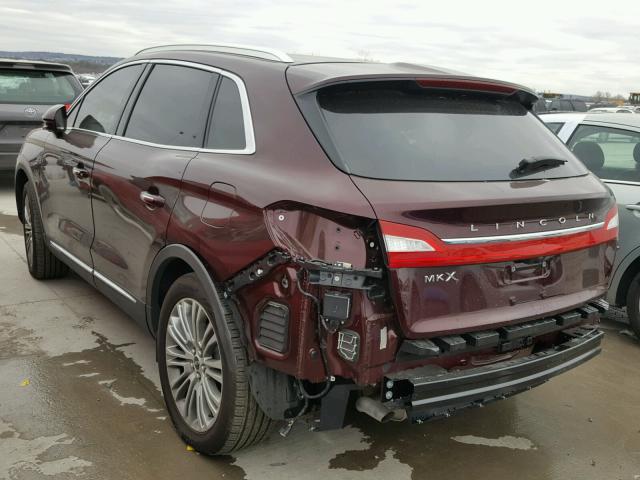 2LMPJ6LR4HBL40285 - 2017 LINCOLN MKX RESERV BURGUNDY photo 3