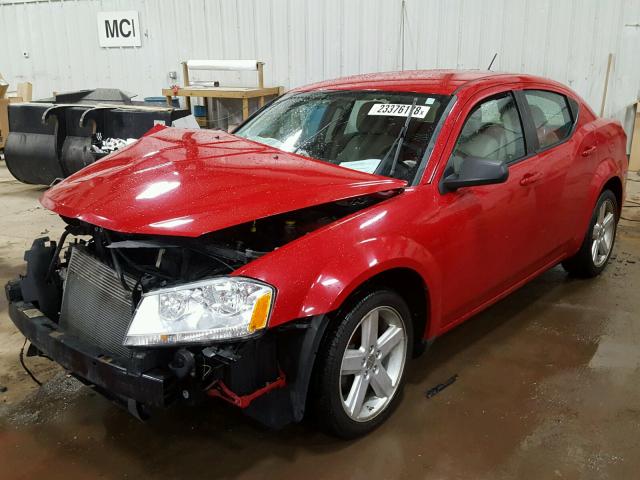 1C3CDZAB5DN607367 - 2013 DODGE AVENGER SE RED photo 2