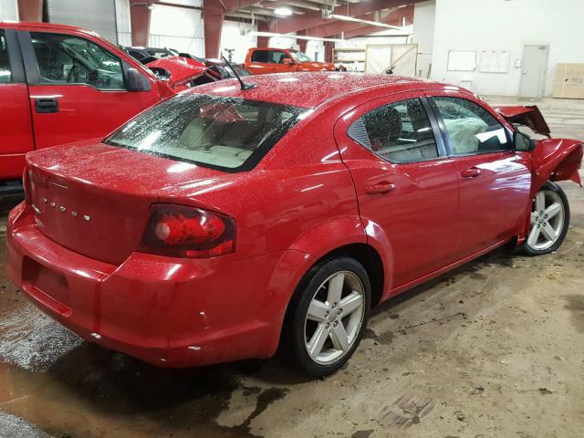 1C3CDZAB5DN607367 - 2013 DODGE AVENGER SE RED photo 4