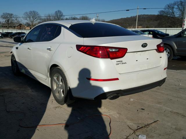 KNAGM4A74F5541972 - 2015 KIA OPTIMA LX WHITE photo 3