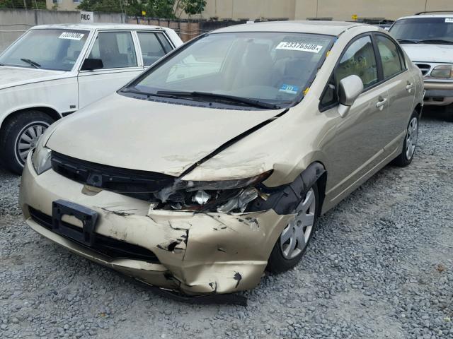 1HGFA16567L032168 - 2007 HONDA CIVIC LX GOLD photo 2