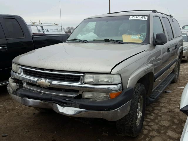 1GNEC16T91J271887 - 2001 CHEVROLET SUBURBAN C TAN photo 2