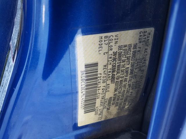 3N1BC13E69L450557 - 2009 NISSAN VERSA S BLUE photo 10