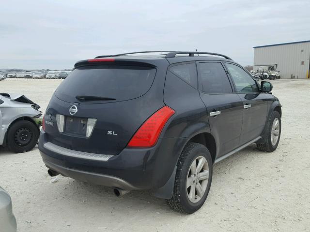 JN8AZ08T66W430098 - 2006 NISSAN MURANO SL BLACK photo 4