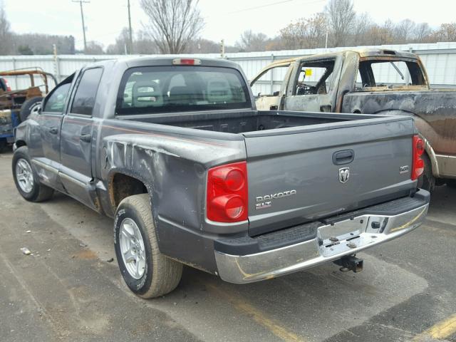 1D7HE48N65S218845 - 2005 DODGE DAKOTA QUA GRAY photo 3