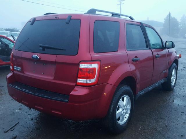 1FMCU03Z68KE69665 - 2008 FORD ESCAPE XLT RED photo 4