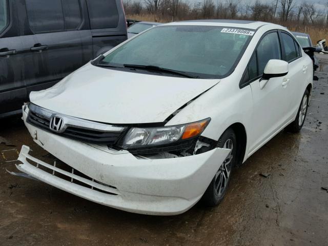 2HGFB2F90CH592636 - 2012 HONDA CIVIC EXL WHITE photo 2