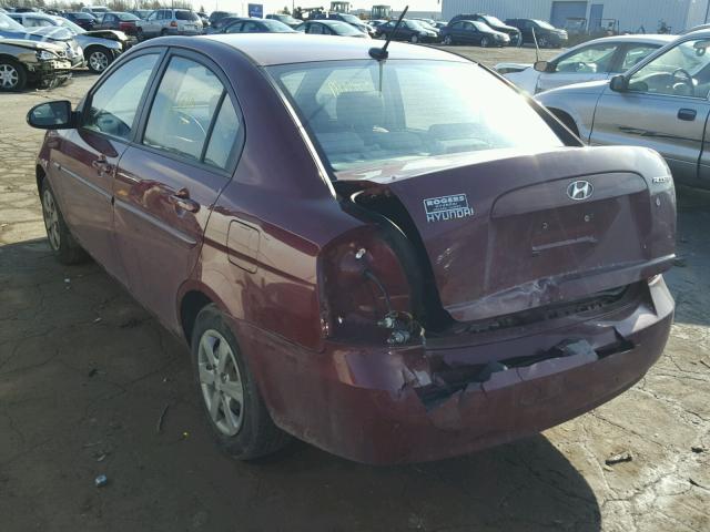 KMHCN46C58U267643 - 2008 HYUNDAI ACCENT GLS MAROON photo 3