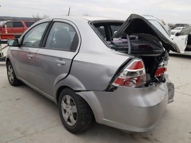 KL1TD56E59B358110 - 2009 CHEVROLET AVEO LS SILVER photo 3