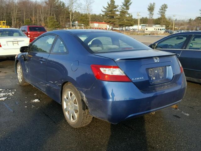 2HGFG12678H502428 - 2008 HONDA CIVIC LX BLUE photo 3