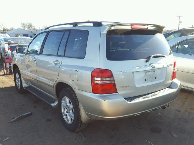 JTEHF21A630112404 - 2003 TOYOTA HIGHLANDER BEIGE photo 3