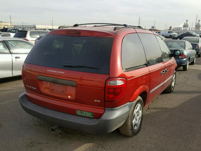 1B4GP25R62B690693 - 2002 DODGE CARAVAN SE RED photo 4