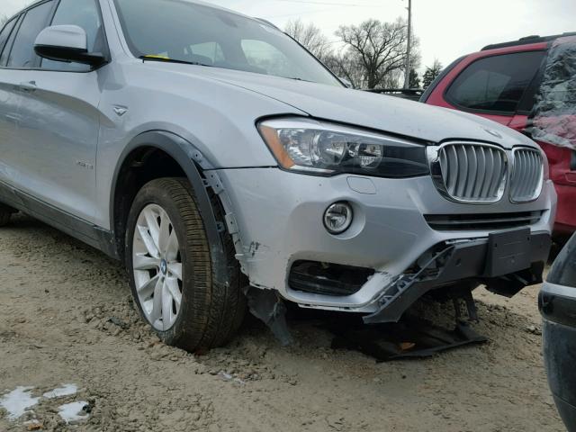 5UXWX9C54G0D65357 - 2016 BMW X3 XDRIVE2 ვერცხლისფერი ფოტო 9