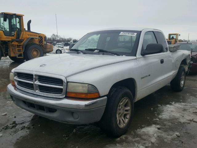 1B7GL22X11S120794 - 2001 DODGE DAKOTA WHITE photo 2