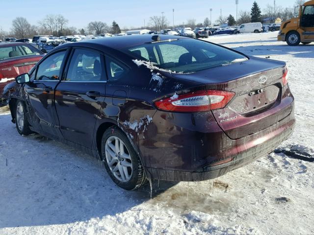 3FA6P0H72DR134642 - 2013 FORD FUSION SE BURGUNDY photo 3