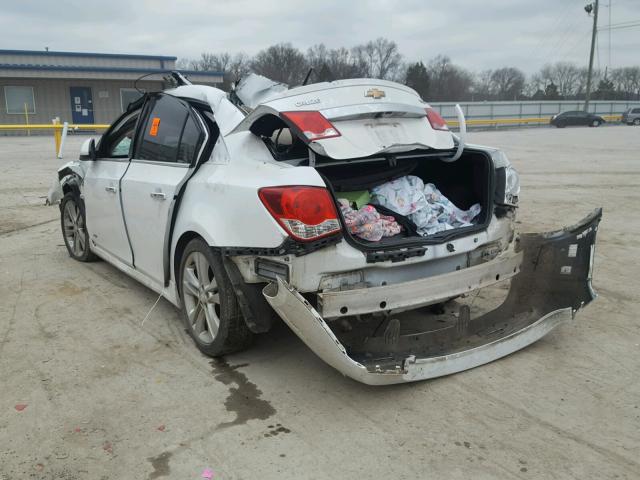 1G1PG5SB5E7412637 - 2014 CHEVROLET CRUZE LTZ WHITE photo 3