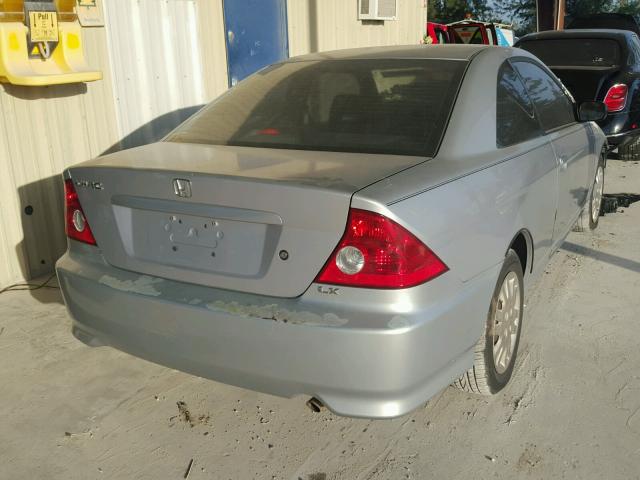 1HGEM22505L072628 - 2005 HONDA CIVIC LX GRAY photo 4