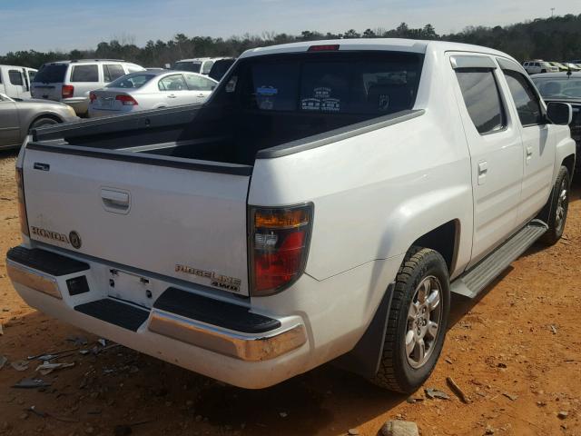 2HJYK165X6H529655 - 2006 HONDA RIDGELINE WHITE photo 4