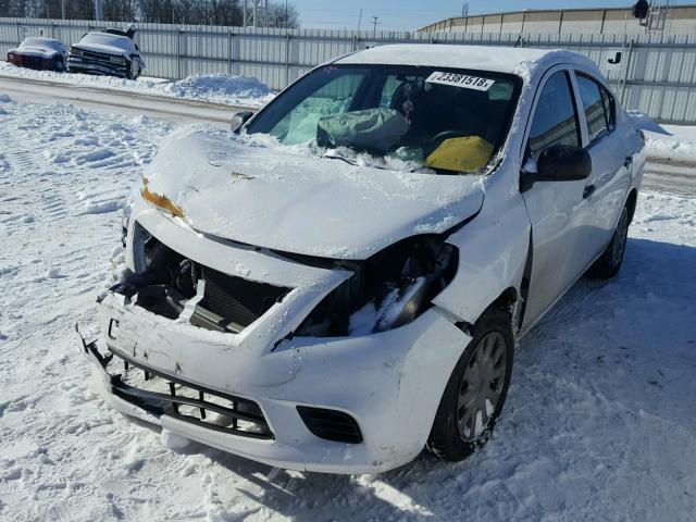 3N1CN7AP7EL840518 - 2014 NISSAN VERSA S WHITE photo 2