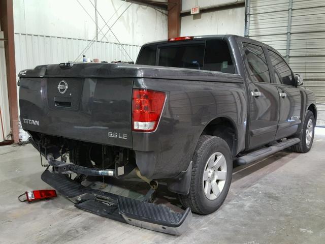 1N6BA07B56N510169 - 2006 NISSAN TITAN XE GRAY photo 4