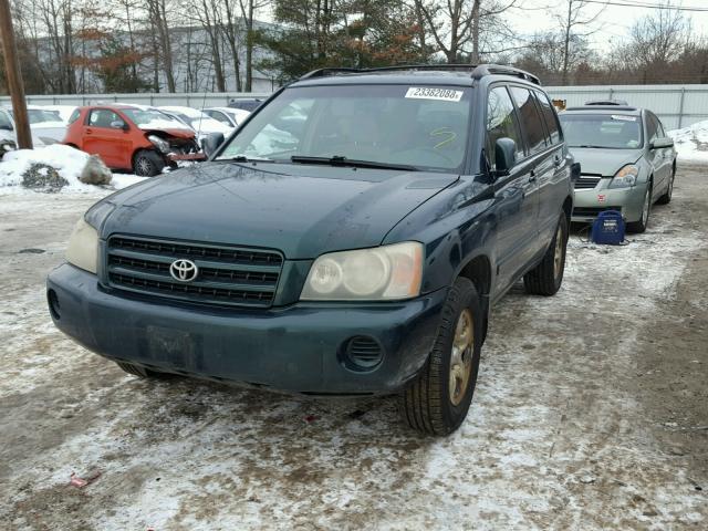 JTEGD21A530050897 - 2003 TOYOTA HIGHLANDER GREEN photo 2